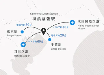 成田国際空港・ 羽田空港からアクセス良好