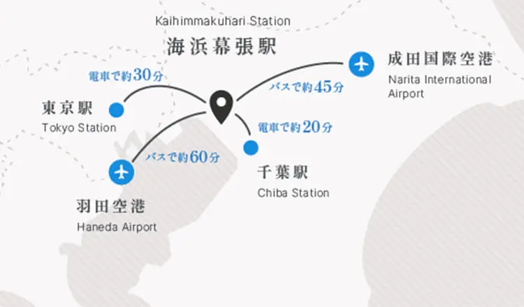 成田国際空港・ 羽田空港からアクセス良好